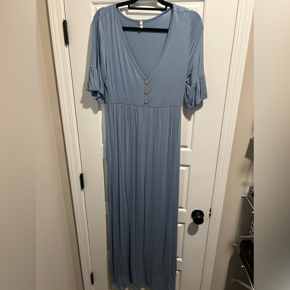 Dusty blue maxi dress from Pinkblush